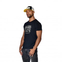 T-shirt homme col rond coupe ajustée imprimé devant Hot