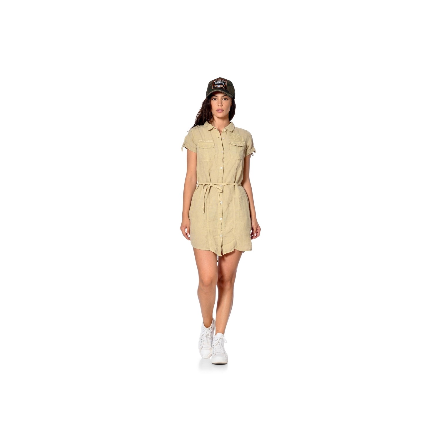 Robe en Lin manches courtes et broderies Beverly Robe en Lin manches courtes et broderies Beverly