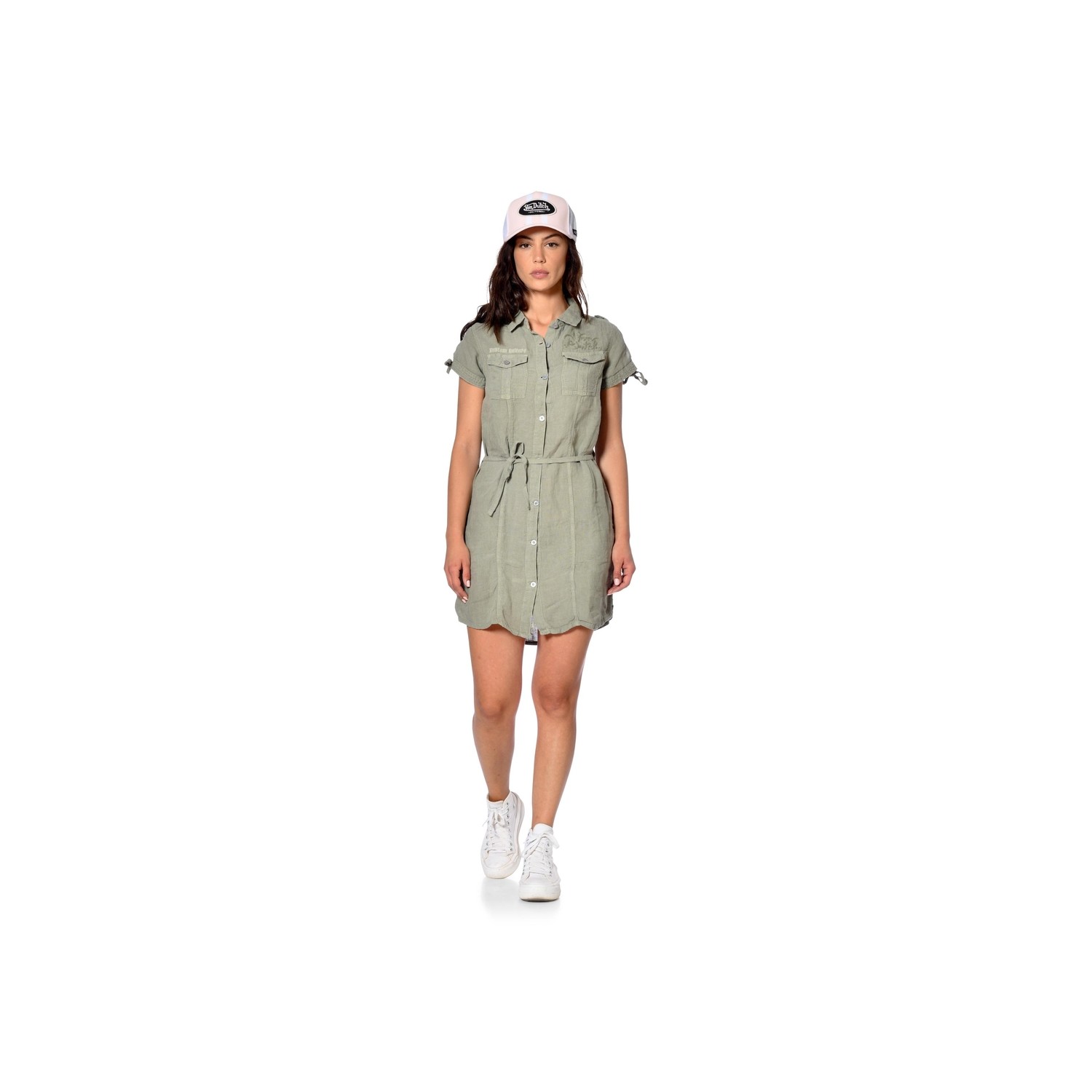 Robe en Lin manches courtes et broderies Beverly Robe en Lin manches courtes et broderies Beverly