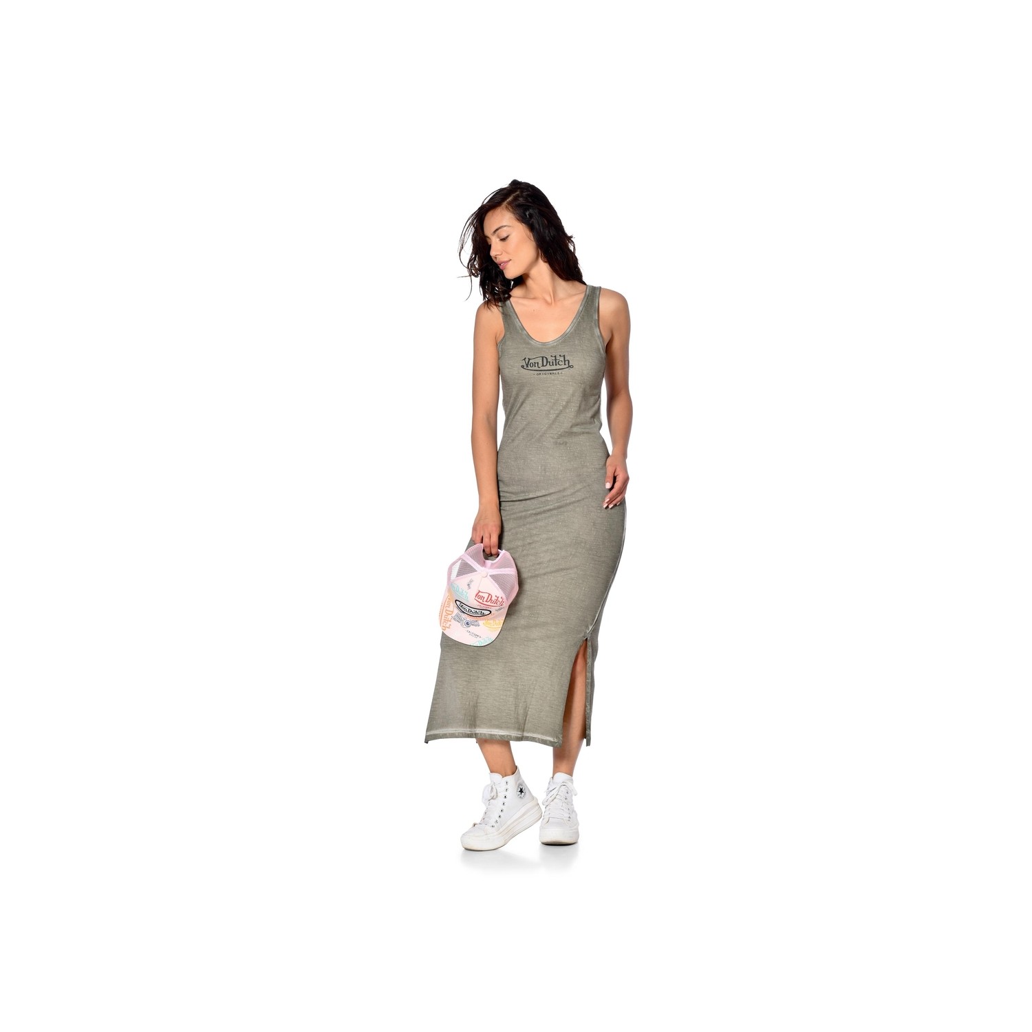 Robe longue effet usé logo contrasté devant Faith Robe longue effet usé logo contrasté devant Faith