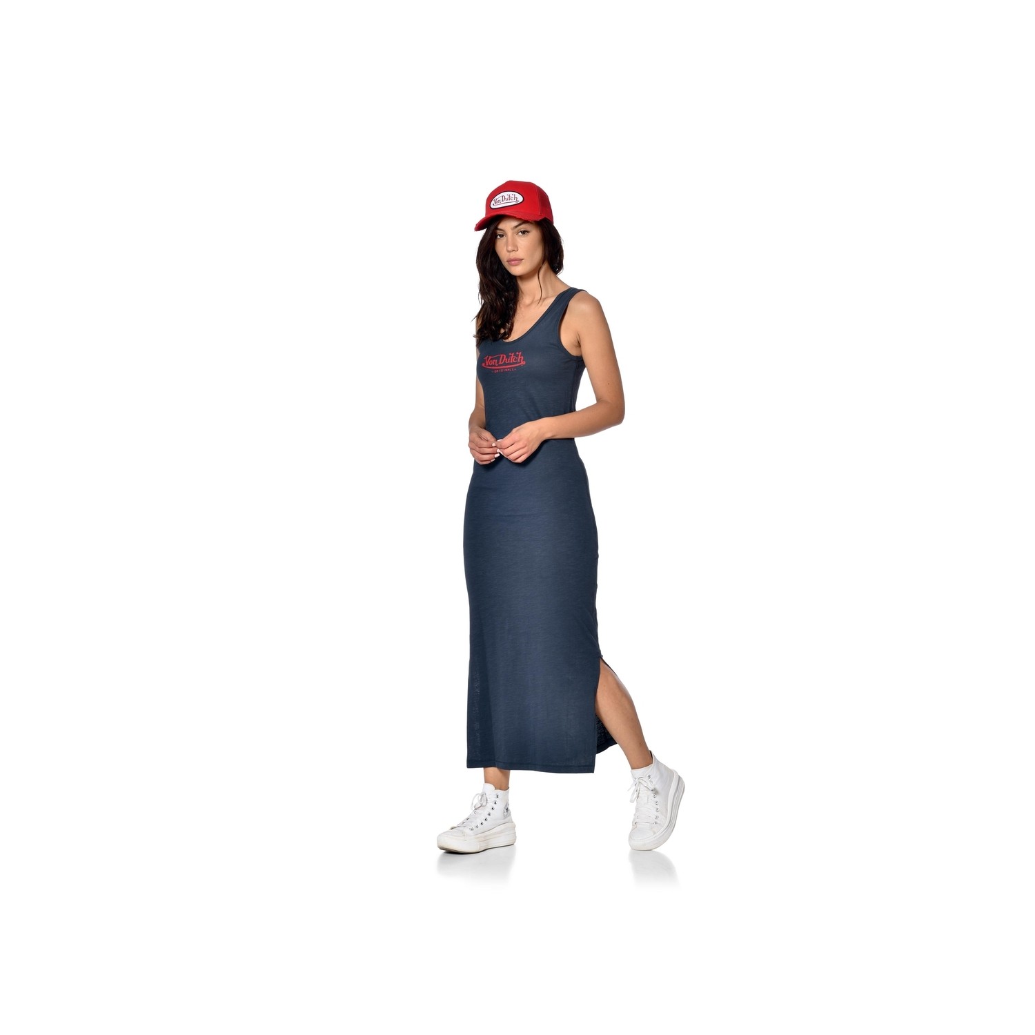 Robe longue effet usé logo contrasté devant Faith Robe longue effet usé logo contrasté devant Faith