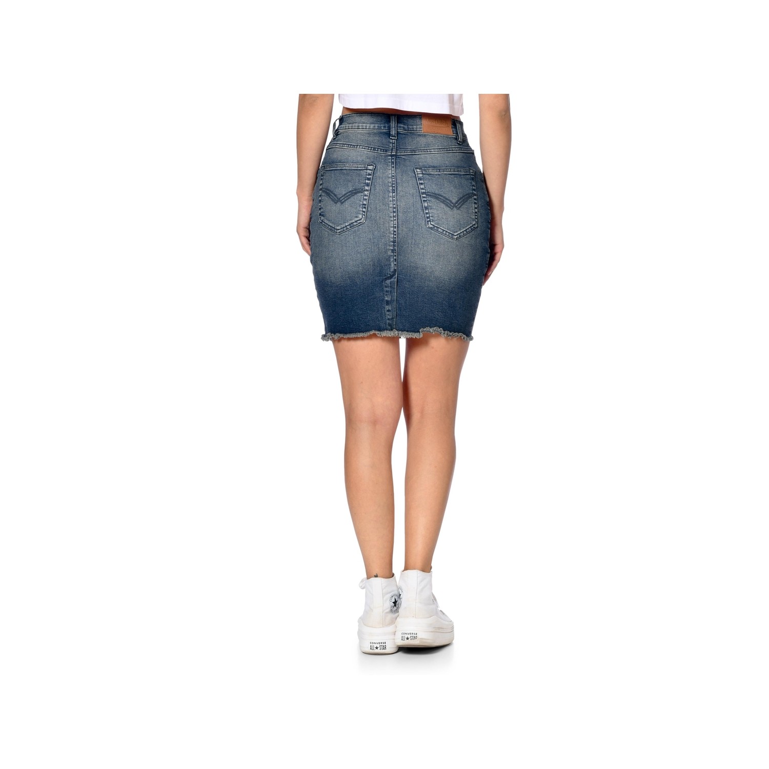 Jupe denim 5 poches avec franges Jane Jupe denim 5 poches avec franges Jane