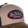 Casquette baseball homme VONDUTCH filet Suede Beige