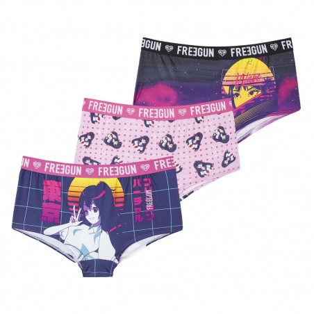 Lot de 3 Boxers femme Manga neon