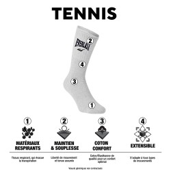 Lot de 9 Paires de Chaussettes Tennis Uni