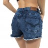 Short court femme denim délavé imprimé étoiles Girly Short court femme denim délavé imprimé étoiles Girly