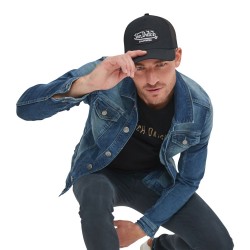 Veste homme denim stretch délavée et patch au dos Heri