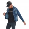 Veste homme denim stretch délavée et patch au dos Heri
