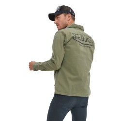 Veste homme militaire confort broderie devant et imprimé dos