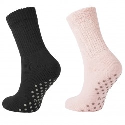 Lot de 2 Paires de Chaussettes femme bouclette antidérapante