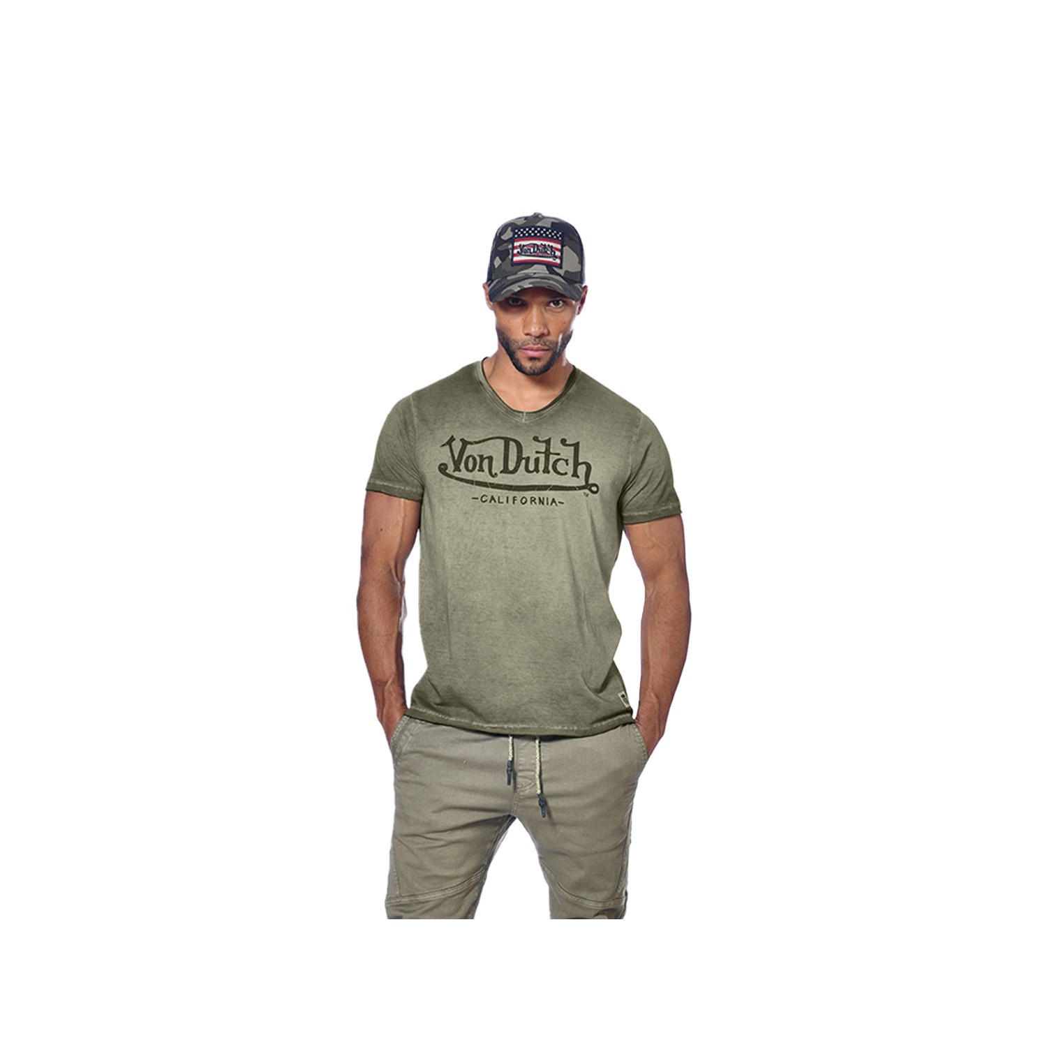 T-shirt homme col v avec print Wolf T-shirt homme col v avec print Wolf