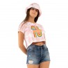 Crop Top Tie and Dye femme en coton Bow Crop Top Tie and Dye femme en coton Bow