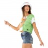 Crop Top Tie and Dye femme en coton Bow Crop Top Tie and Dye femme en coton Bow