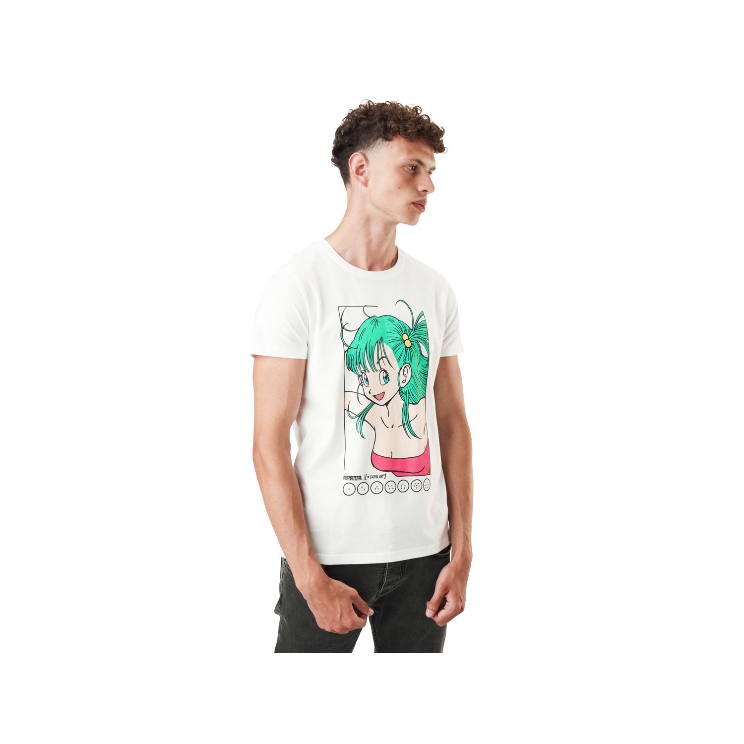 T-shirt homme en coton col rond Dragon Ball Bulma T-shirt homme en coton col rond Dragon Ball Bulma
