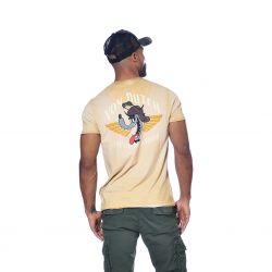 T-shirt homme col v avec print Wolf