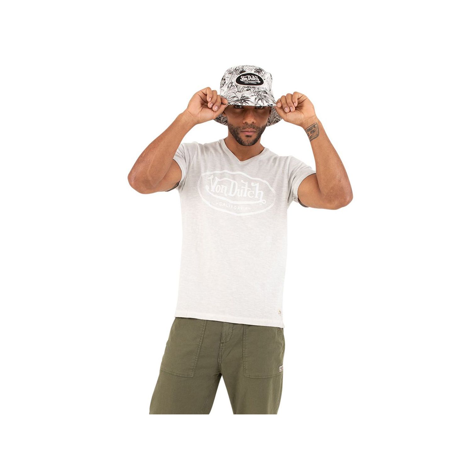 T-shirt col V homme en coton Tyron