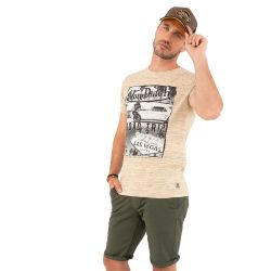 T-shirt col rond regular fit homme en coton Vegas