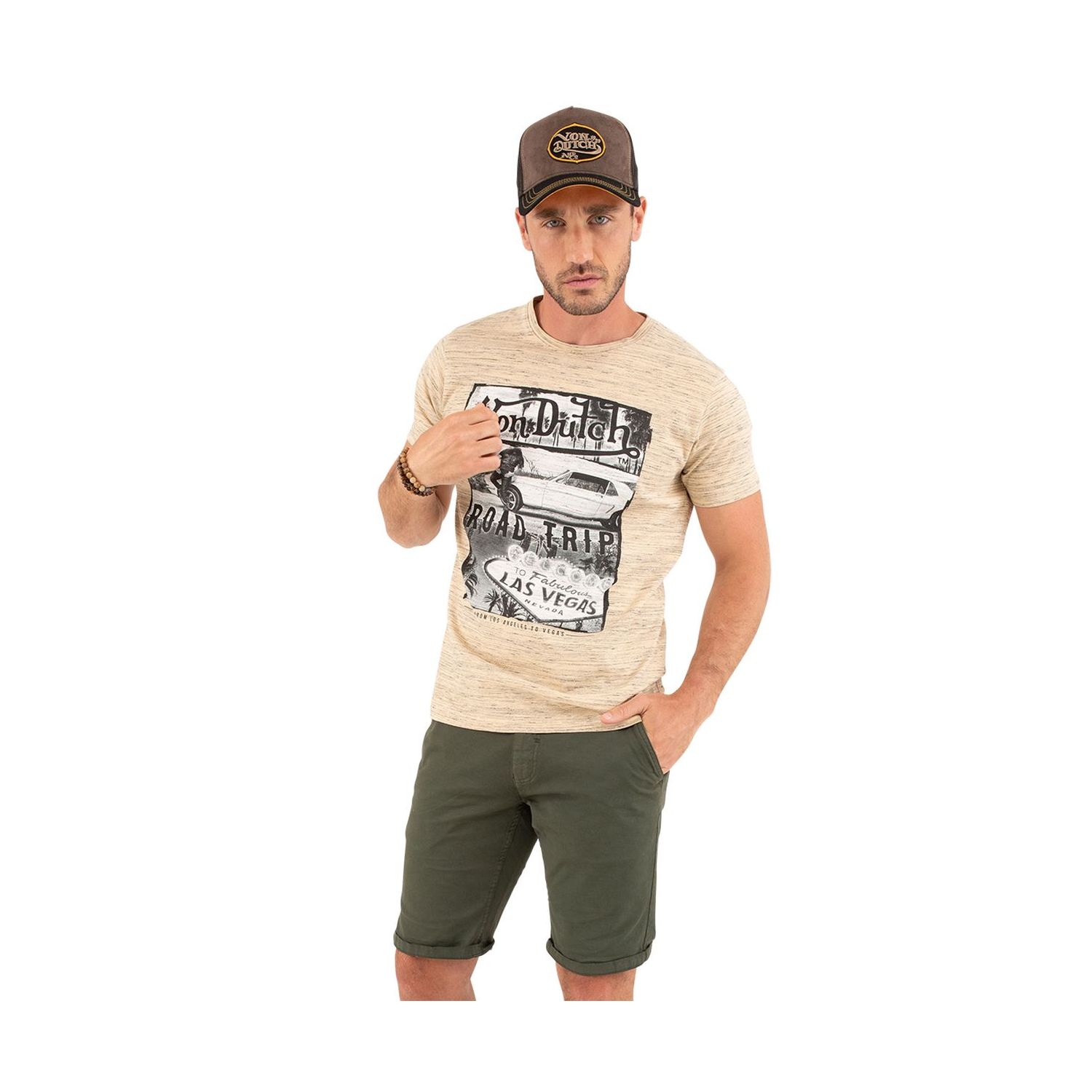 T-shirt col rond regular fit homme en coton Vegas