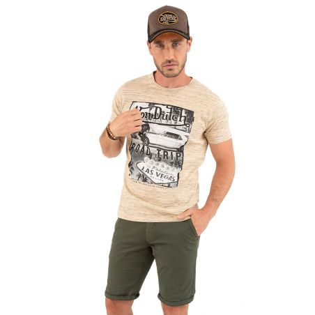 T-shirt col rond regular fit homme en coton Vegas