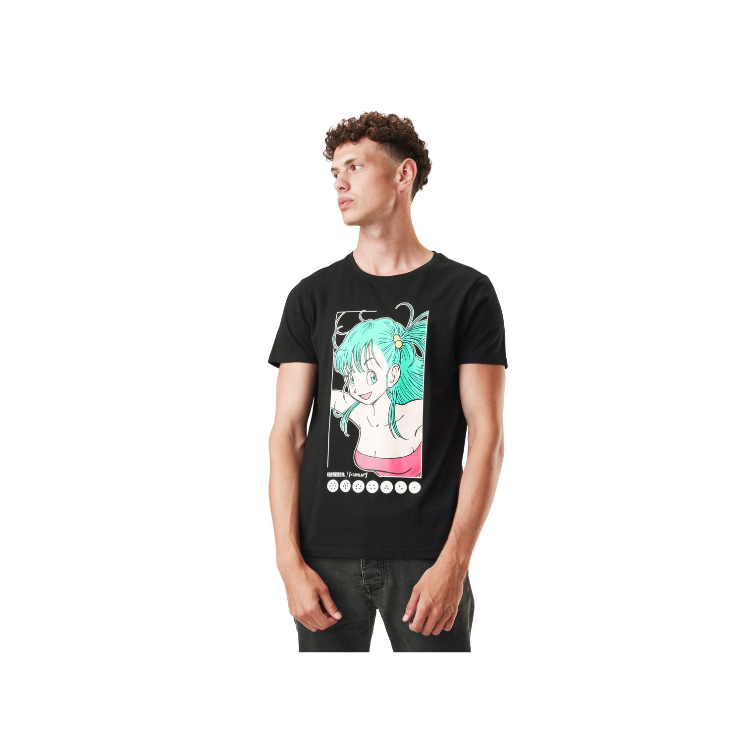 T-shirt homme en coton col rond Dragon Ball Bulma T-shirt homme en coton col rond Dragon Ball Bulma