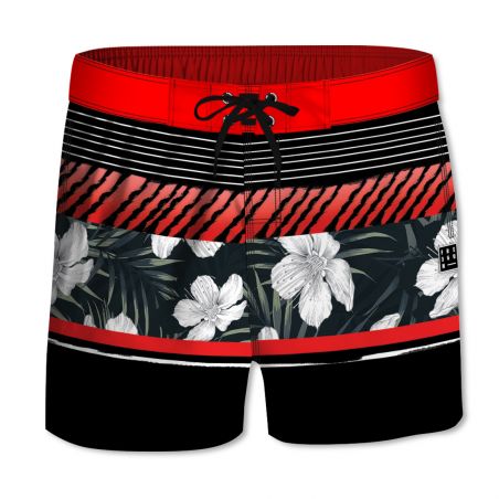 Boardshort court homme ceinture demi élastiquée