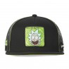 Casquette snapback  visière plate avec filet Rick et Morty Rick