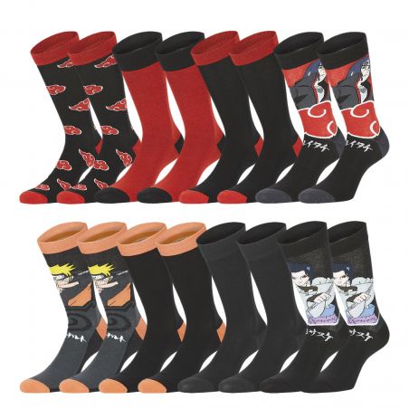 Lot de 8 paires de chaussettes Naruto Shippuden Homme