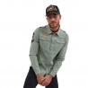 Chemise en toile confort avec badges brodés Jerry Chemise en toile confort avec badges brodés Jerry