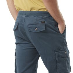 Pantalon cargo homme poches laterales avec écusson brodé en coton Ico