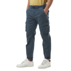 Pantalon cargo homme poches laterales avec écusson brodé en coton Ico