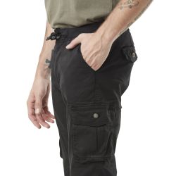 Pantalon cargo homme poches laterales avec écusson brodé en coton Ico