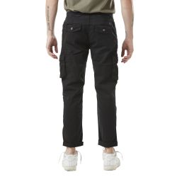 Pantalon cargo homme poches laterales avec écusson brodé en coton Ico