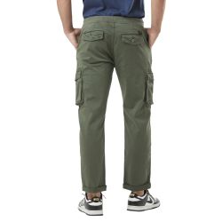 Pantalon cargo homme poches laterales avec écusson brodé en coton Ico