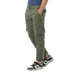 Pantalon cargo homme poches laterales avec écusson brodé en coton Ico