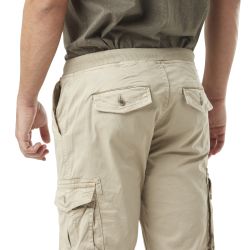 Pantalon cargo homme poches laterales avec écusson brodé en coton Ico