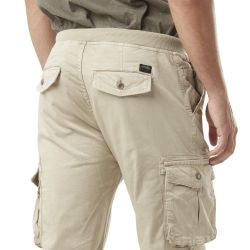 Pantalon cargo homme poches laterales avec écusson brodé en coton Ico