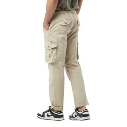 Pantalon cargo homme poches laterales avec écusson brodé en coton Ico