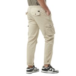 Pantalon cargo homme poches laterales avec écusson brodé en coton Ico