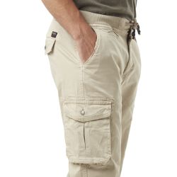 Pantalon cargo homme poches laterales avec écusson brodé en coton Ico