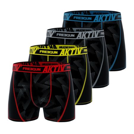 Lot de 4 Boxers homme Aktiv Sport surpiqûres colorées