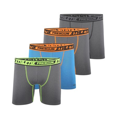 Lot de 4 Boxers longs homme chiné Aktiv Sport