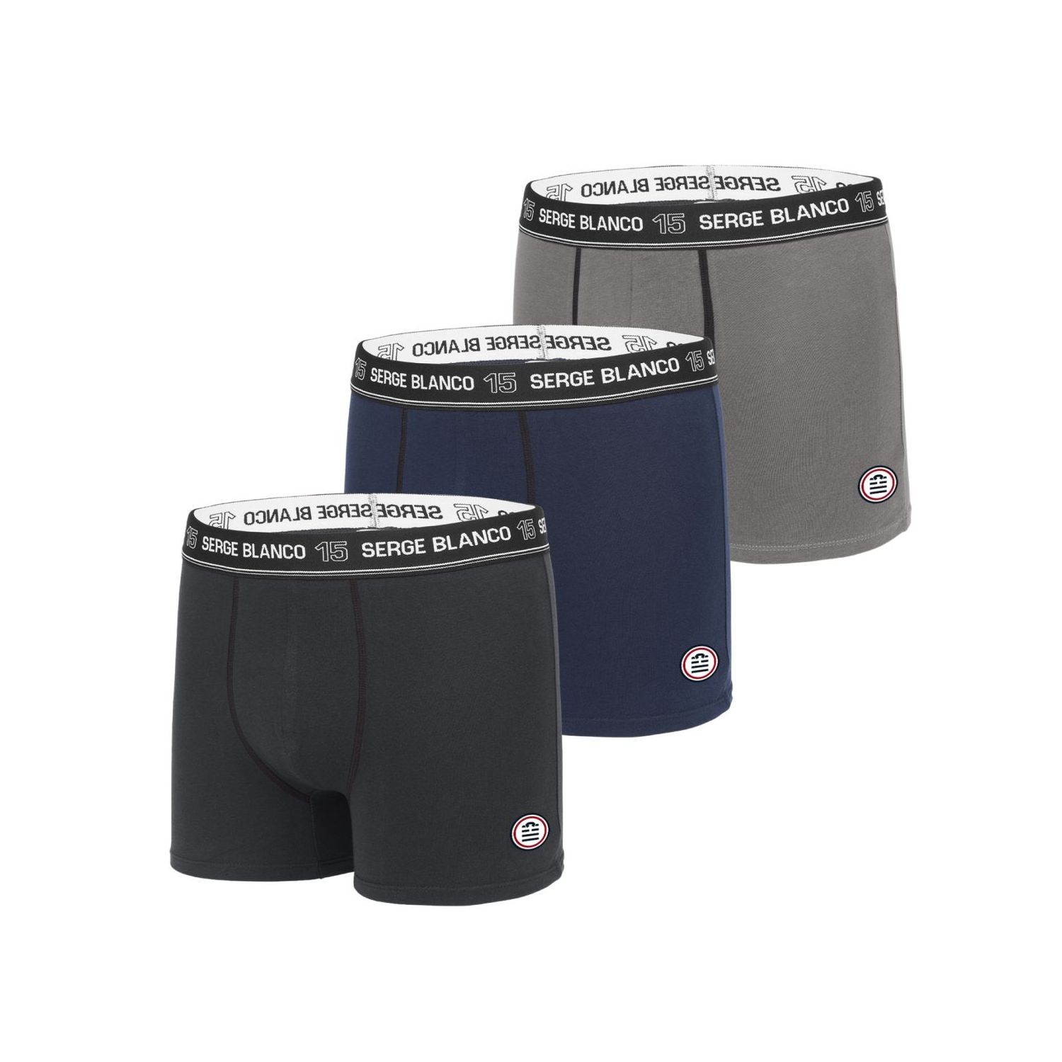 Lot de 3 Boxers Serge Blanco coton homme Colored Class'