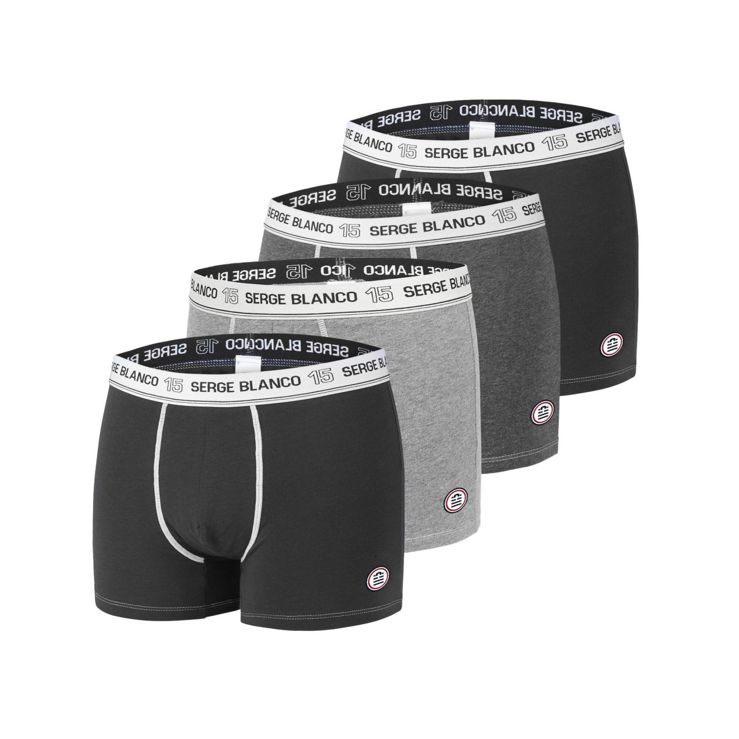 Lot de 4 Boxers coton homme avec surpiqûres Class Lot de 4 Boxers coton homme avec surpiqûres Class