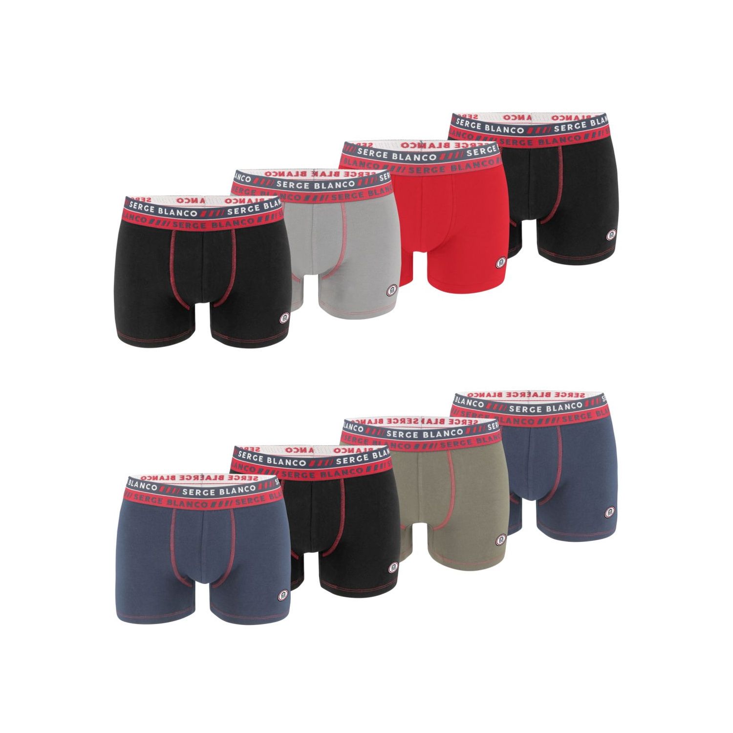 Lot de 8 boxers homme en coton