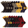Lot de 9 paires de chaussettes de ville fantaisies en coton peigné Lot de 9 paires de chaussettes de ville fantaisies en coton peigné