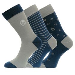 Lot de 3 paires de chaussettes de ville fantaisies en coton peigné