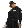 Sweat femme crop top avec capuche en coton Stamp