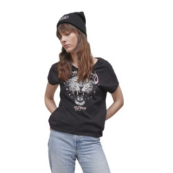 T-shirt long femme col en V...