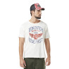 T-shirt homme slub col rond avec print en coton Fast