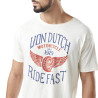 T-shirt homme slub col rond avec print en coton Fast